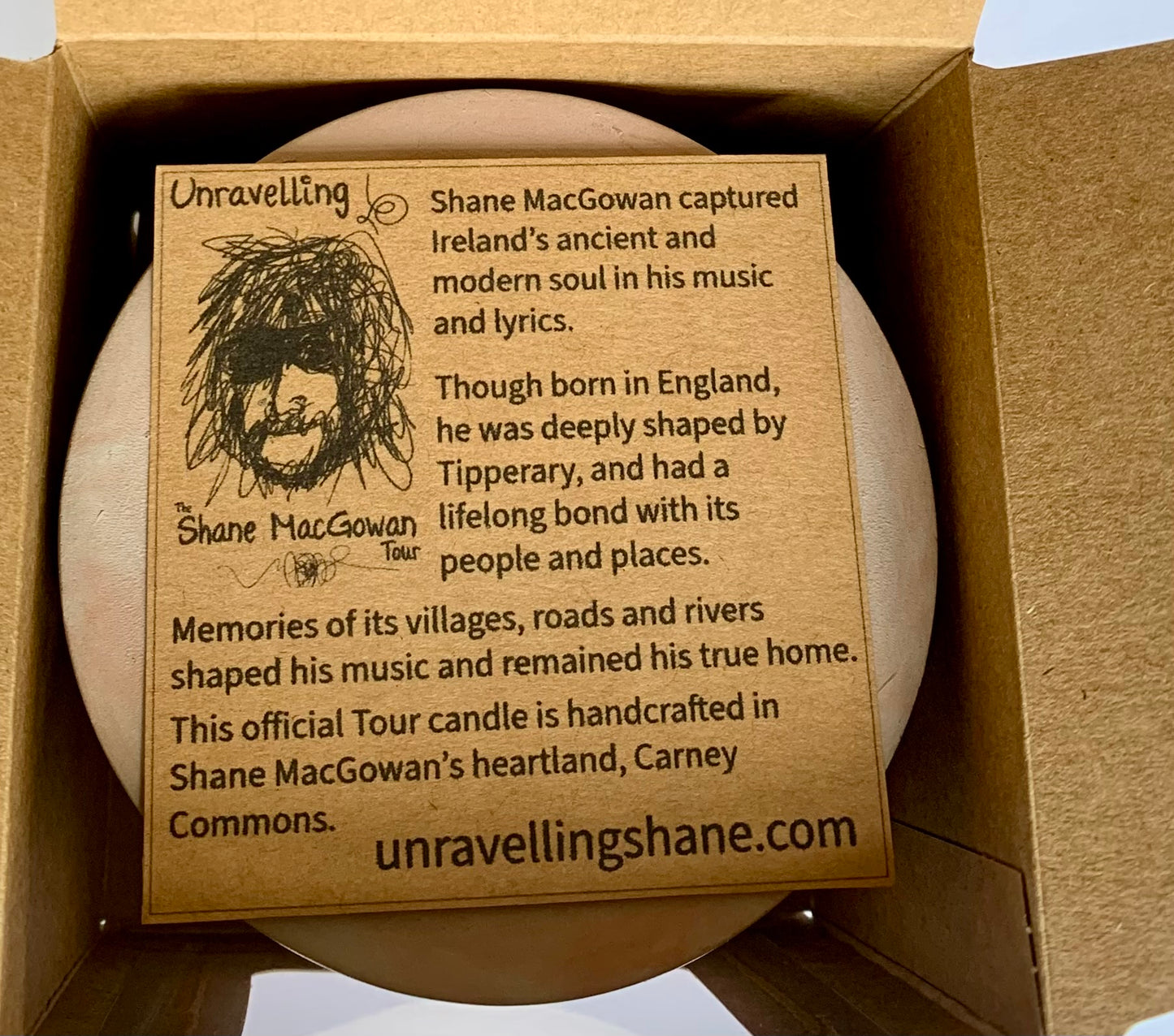 The Unravelling Shane Tour Candle